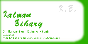kalman bihary business card