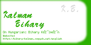 kalman bihary business card